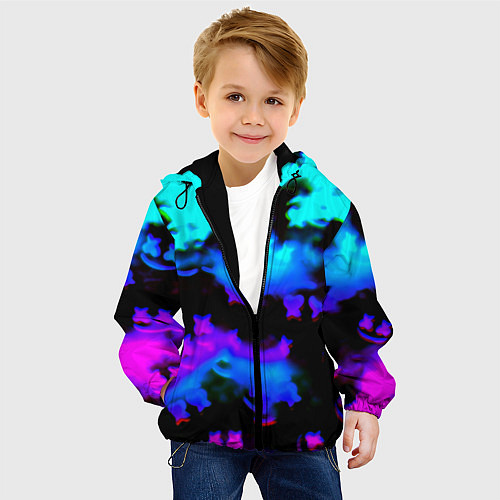 Детская куртка Marshmello neon space / 3D-Черный – фото 4