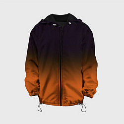 Куртка с капюшоном детская Градиент от чёрного к оранжевому, цвет: 3D-черный