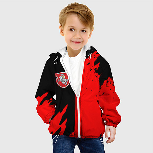 Детская куртка Белоруссия краски текстура / 3D-Белый – фото 4