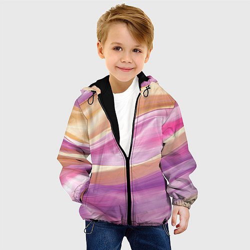 Детская куртка Нежный розовый и желтый / 3D-Черный – фото 4