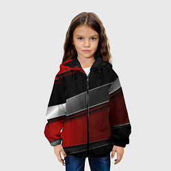 Куртка с капюшоном детская Красный серый и черный, цвет: 3D-черный — фото 2