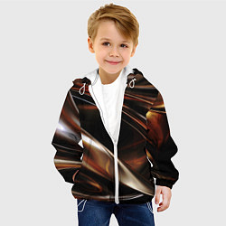 Куртка с капюшоном детская Изогнутая шоколадная абстракция, цвет: 3D-белый — фото 2