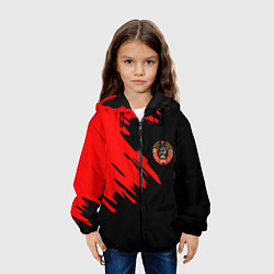 Куртка с капюшоном детская БССР текстура краски, цвет: 3D-черный — фото 2