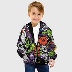 Куртка с капюшоном детская Страшно веселые монстры, цвет: 3D-черный — фото 2
