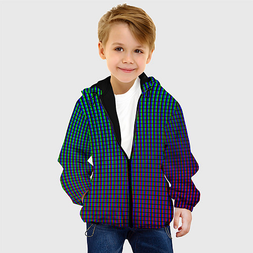 Детская куртка Неоновые светящиеся полосы / 3D-Черный – фото 4