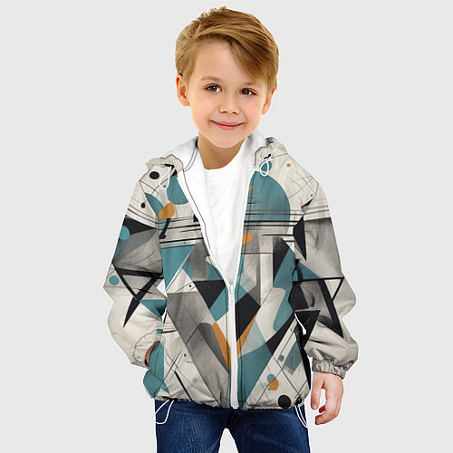 Детская куртка Три человека авангард / 3D-Белый – фото 4