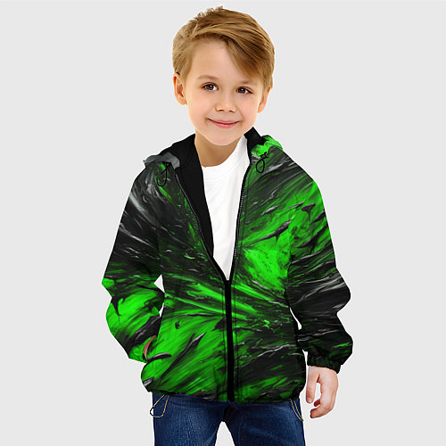 Детская куртка Чёрная и зелёная субстанция / 3D-Черный – фото 4