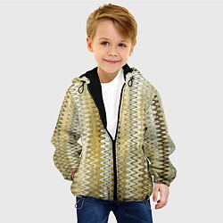 Куртка с капюшоном детская Золотистый волнистый, цвет: 3D-черный — фото 2