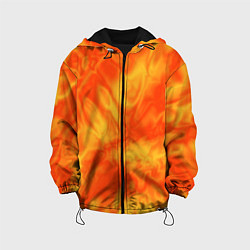 Куртка с капюшоном детская Солнечный огонь абстракция, цвет: 3D-черный