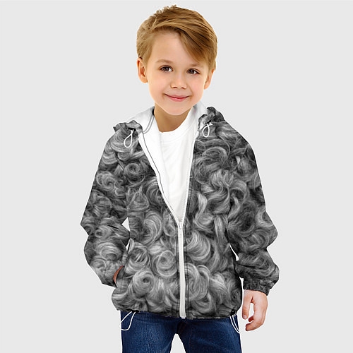 Детская куртка Кудрявая шерсть баранов / 3D-Белый – фото 4
