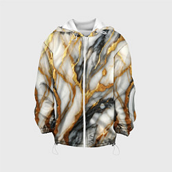Куртка с капюшоном детская Мрамор - текстура, цвет: 3D-белый