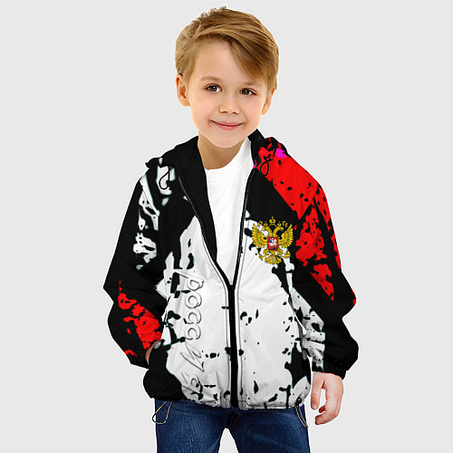 Детская куртка Россия краски текстура / 3D-Черный – фото 4