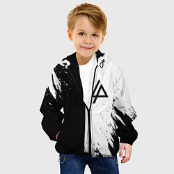 Куртка с капюшоном детская Linkin park краски чёрнобелый, цвет: 3D-черный — фото 2