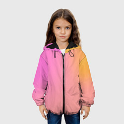 Куртка с капюшоном детская Розово-желтый градиент, цвет: 3D-черный — фото 2