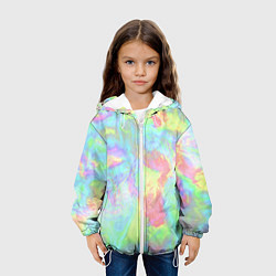 Куртка с капюшоном детская Абстракция смесь красок, цвет: 3D-белый — фото 2
