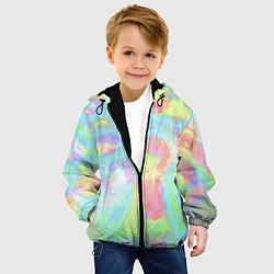 Куртка с капюшоном детская Абстракция смесь красок, цвет: 3D-черный — фото 2