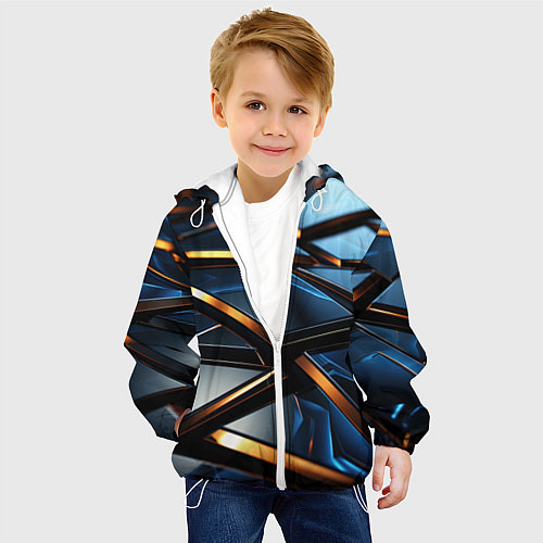 Детская куртка Объемные блестящие плиты / 3D-Белый – фото 4
