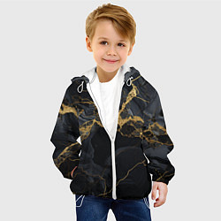 Куртка с капюшоном детская Золотой путь на черном граните, цвет: 3D-белый — фото 2