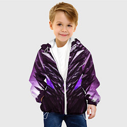 Куртка с капюшоном детская Фиолетовые кристаллы и камень, цвет: 3D-белый — фото 2