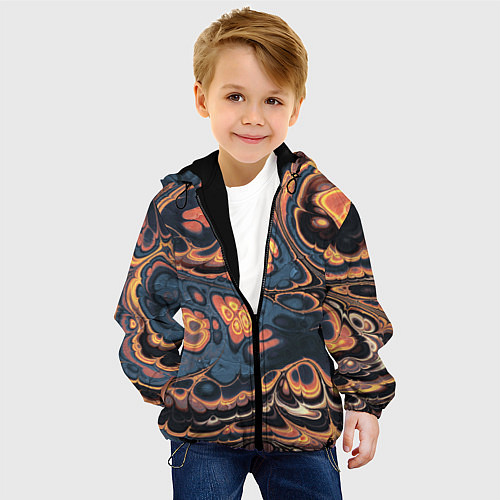 Детская куртка Абстрактный разноцветный узор / 3D-Черный – фото 4