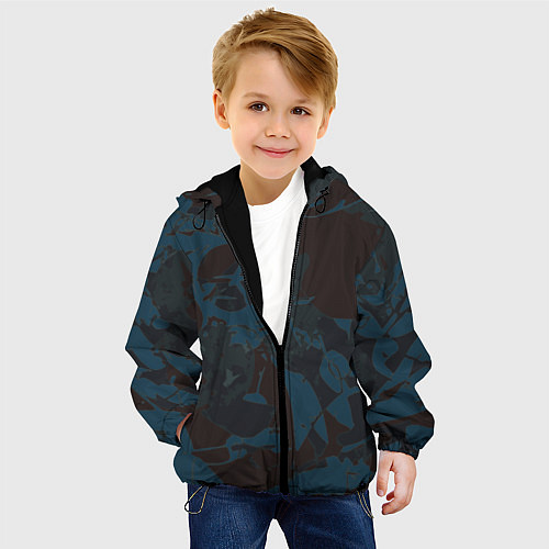 Детская куртка Абстрактный камуфляж / 3D-Черный – фото 4