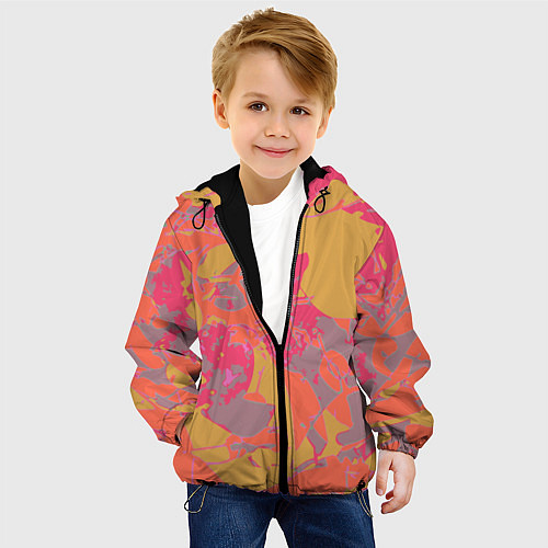 Детская куртка Цветной яркий камуфляж / 3D-Черный – фото 4