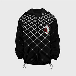 Куртка с капюшоном детская Милан футбольный клуб, цвет: 3D-черный