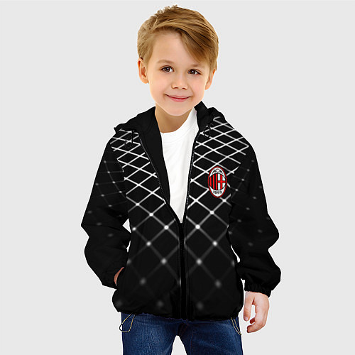 Детская куртка Милан футбольный клуб / 3D-Черный – фото 4
