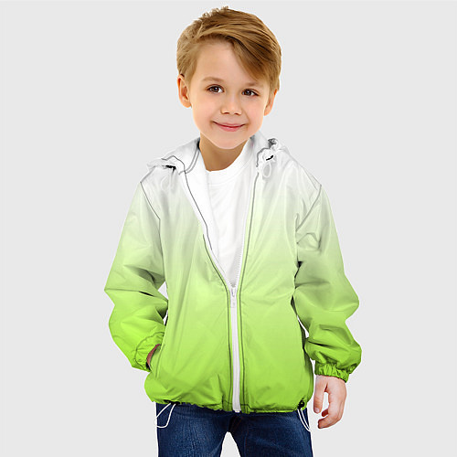 Детская куртка Бело-салатовый градиент / 3D-Белый – фото 4