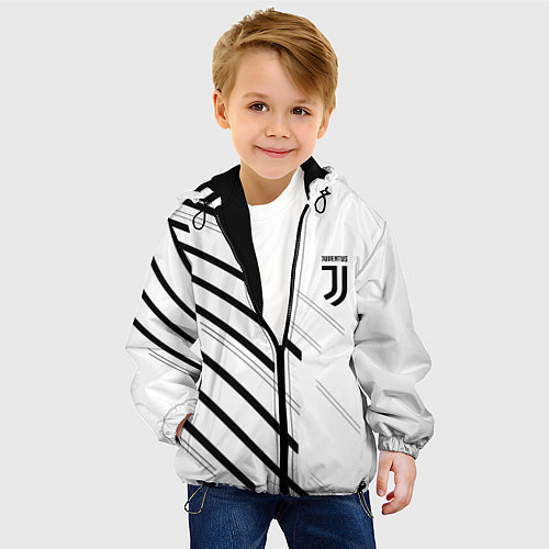 Детская куртка Juventus sport geometry / 3D-Черный – фото 4