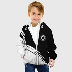 Куртка с капюшоном детская Borussia текстура краски, цвет: 3D-белый — фото 2