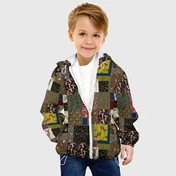 Куртка с капюшоном детская Пэчворк лесной, цвет: 3D-белый — фото 2
