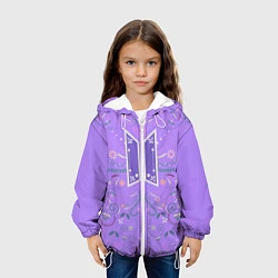 Куртка с капюшоном детская BTS - ARMY Цветочный принт, цвет: 3D-белый — фото 2