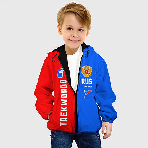 Детская куртка Тхэквондо синий и красный / 3D-Черный – фото 4