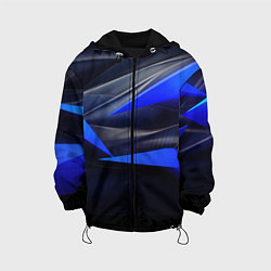 Куртка с капюшоном детская Black and blue abstract background sport style, цвет: 3D-черный
