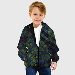 Куртка с капюшоном детская Креативный геометрический узор, цвет: 3D-черный — фото 2