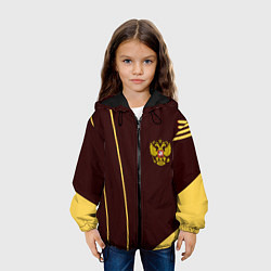 Куртка с капюшоном детская Россия спорт стиль ссср, цвет: 3D-черный — фото 2
