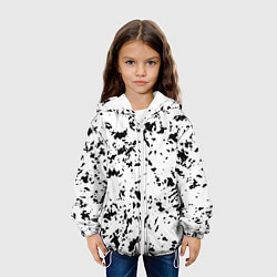 Куртка с капюшоном детская Белый с чёрными пятнышками, цвет: 3D-белый — фото 2