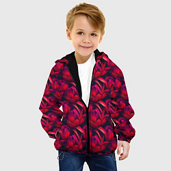 Куртка с капюшоном детская Прекрасные цветы к празднику, цвет: 3D-черный — фото 2