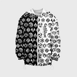 Куртка с капюшоном детская Genshin Impact - black and white, цвет: 3D-белый