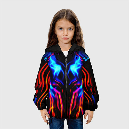 Детская куртка Неоновый киберкостюм / 3D-Черный – фото 3