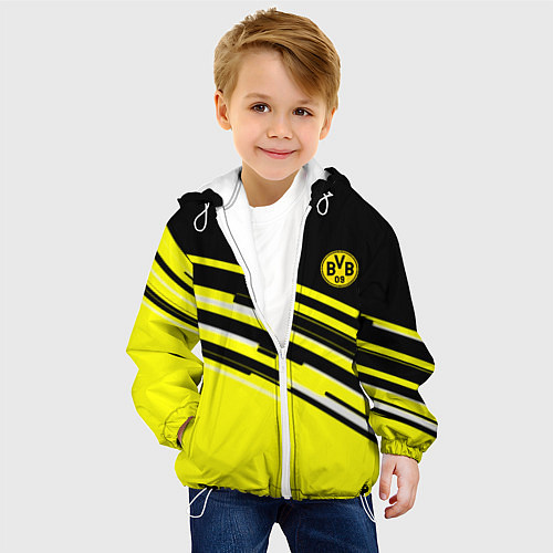 Детская куртка Borussia текстура спорт / 3D-Белый – фото 4