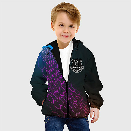 Детская куртка Everton футбольная сетка / 3D-Черный – фото 4