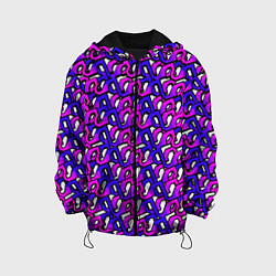 Детская куртка Фиолетовый узор и чёрная обводка