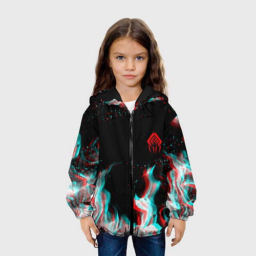 Детская куртка Warframe огонь глитч / 3D-Черный – фото 3