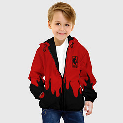 Куртка с капюшоном детская NBA огонь спорт текстура, цвет: 3D-черный — фото 2