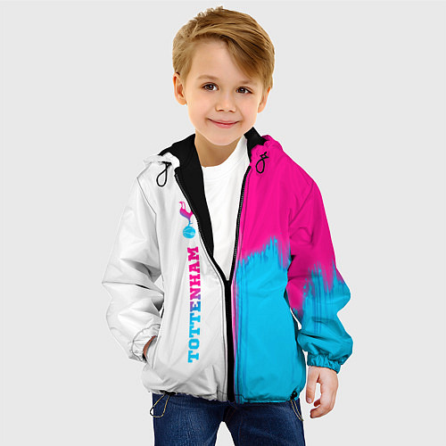 Детская куртка Tottenham neon gradient style по-вертикали / 3D-Черный – фото 4