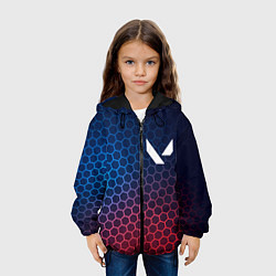Куртка с капюшоном детская Valorant неоновые соты, цвет: 3D-черный — фото 2