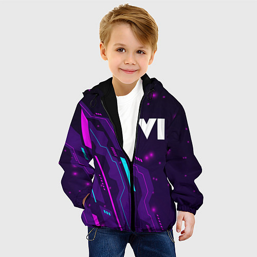 Детская куртка GTA 6 neon gaming / 3D-Черный – фото 4