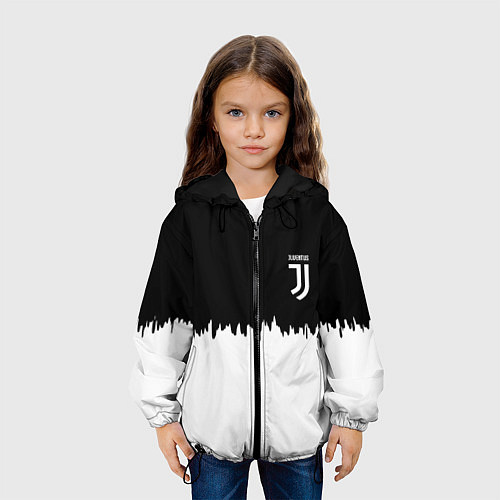 Детская куртка Juventus белый огонь текстура / 3D-Черный – фото 3